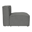 Contemporary Modular Sectional Sofa Armless Middle Chair in Dark Gray Fabric