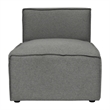 Contemporary Modular Sectional Sofa Armless Middle Chair in Dark Gray Fabric