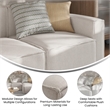 Contemporary Modular Sectional Sofa Right Side Chair with Armrest - Cream Fabric