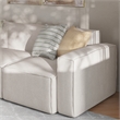 Contemporary Modular Sectional Sofa Right Side Chair with Armrest - Cream Fabric