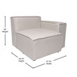 Contemporary Modular Sectional Sofa Right Side Chair with Armrest - Cream Fabric