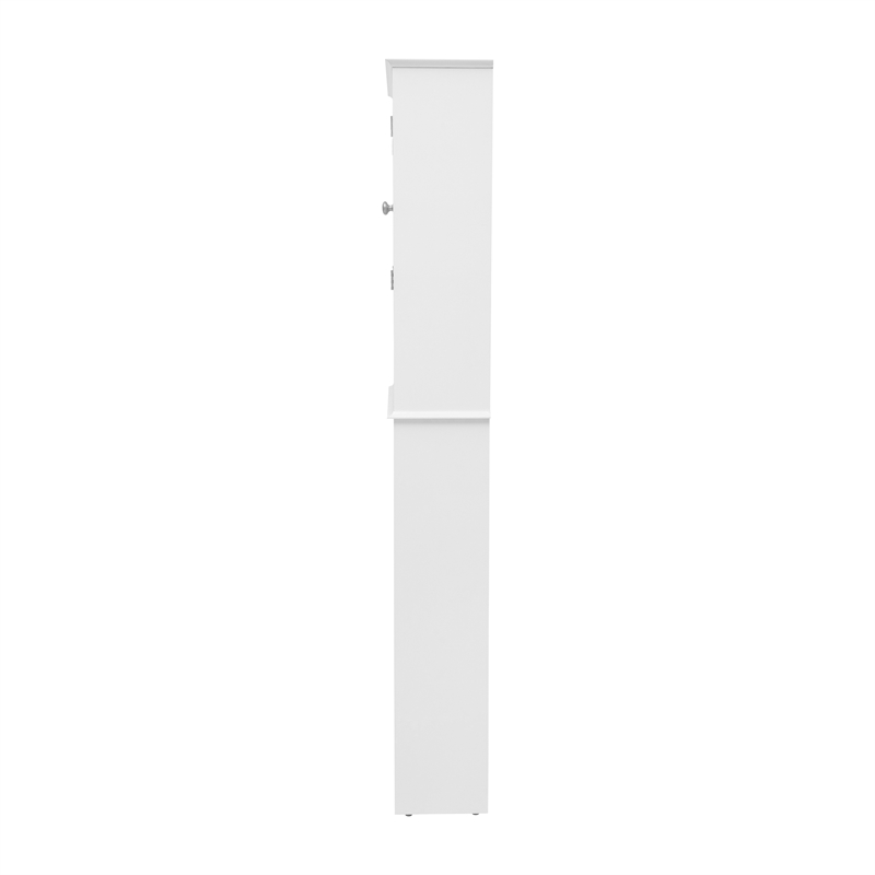 Farmhouse Over the Toilet Cabinet with Shelves and Magnetic Closure Doors-White