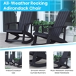 Adirondack Poly Resin Rocking Chairs for Indoor/Outdoor Use in Black - 2 Pack