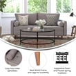 Compact Slate Gray Faux Linen Upholstered Tufted Sofa with Wooden Legs