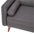 Compact Stone Gray Faux Linen Upholstered Sofa with Wooden Legs