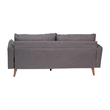Compact Stone Gray Faux Linen Upholstered Sofa with Wooden Legs