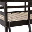 Full Size Traditional Wood Slat Loft Bed with Integrated Desk & Ladder-Espresso