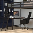 Full Size Traditional Wood Slat Loft Bed with Integrated Desk & Ladder-Espresso