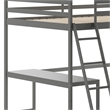 Full Size Traditional Wood Slat Loft Bed with Integrated Desk & Ladder-Lt Gray