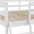 Full Size Traditional Wood Slat Loft Bed with Integrated Desk & Ladder-White