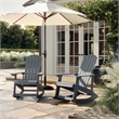 Adirondack Style Poly Resin Wood Rocking Chair for Indoor/Outdoor Use - Black