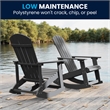 Adirondack Style Poly Resin Wood Rocking Chair for Indoor/Outdoor Use - Black
