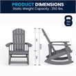 Adirondack Style Poly Resin Wood Rocking Chair for Indoor/Outdoor Use - Black