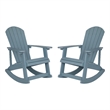 Adirondack Poly Resin Rocking Chairs for Indoor/Outdoor Use in Sea Foam - 2 Pack