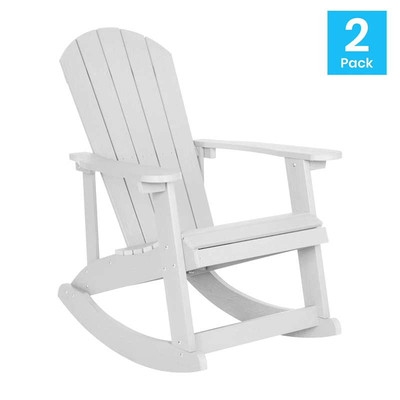Adirondack Poly Resin Rocking Chairs for Indoor/Outdoor Use in Navy - 2 Pack