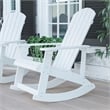 Adirondack Style Poly Resin Wood Rocking Chair for Indoor/Outdoor Use - White