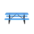 Commercial 6' Rectangle Mesh Metal Outdoor Picnic Table with Ground Anchors-Blue