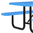 Commercial 6' Rectangle Mesh Metal Outdoor Picnic Table with Ground Anchors-Blue