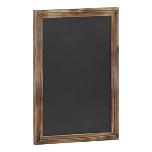 18&quot x 24&quot Wall Mounted Magnetic Chalkboard with Wooden Frame - Torched Wood