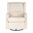 Wingback Manual Rocking Glider Recliner Chair with 360 Swivel in Cream