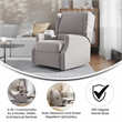 Wingback Manual Rocking Glider Recliner Chair with 360 Swivel in Light Gray