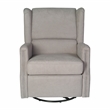 Wingback Manual Rocking Glider Recliner Chair with 360 Swivel in Light Gray