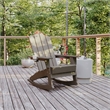 Commercial All-Weather Rocking Adirondack Chair with Swiveling Cupholder - Brown