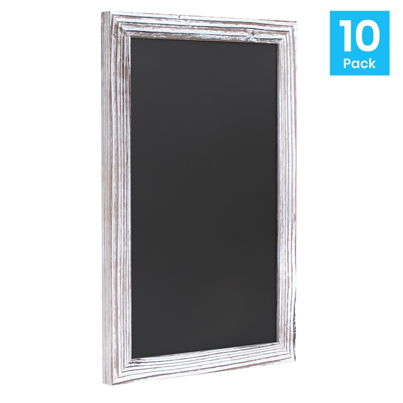 Set of 10 Wall Mounted Magnetic Chalkboards in Whitewashed - 9.5