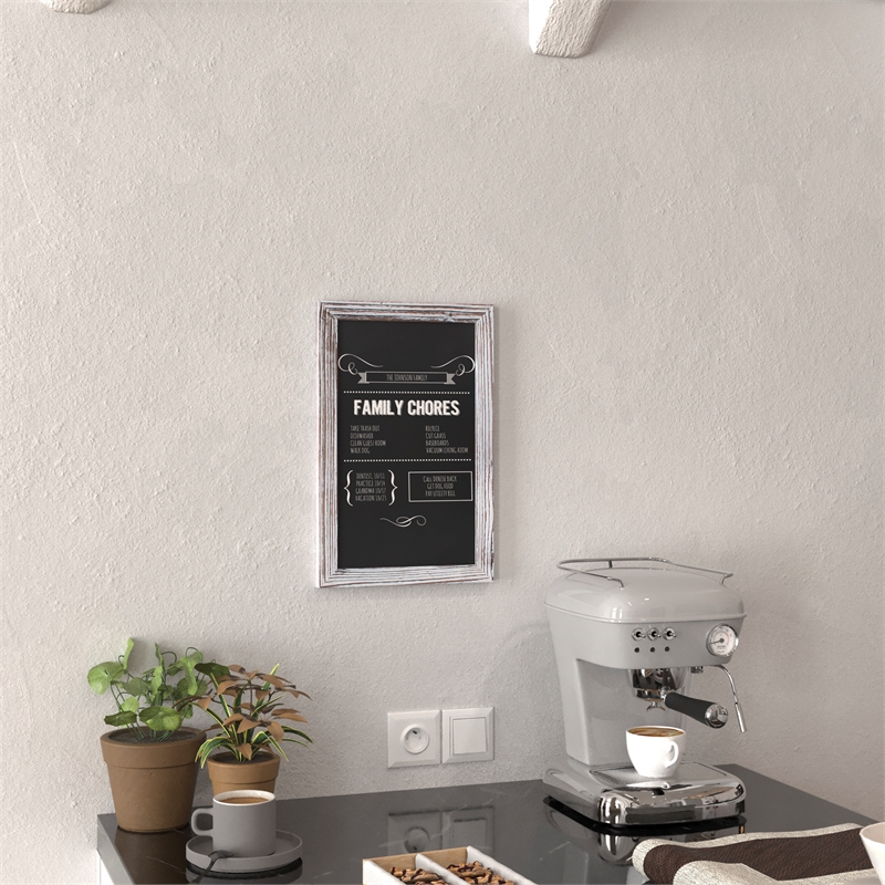Set of 10 Wall Mounted Magnetic Chalkboards in Whitewashed - 9.5