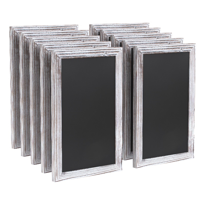 Set of 10 Wall Mounted Magnetic Chalkboards in Whitewashed - 9.5