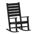 3pc Commercial Indoor/Outdoor Set with 2 Rocking Chairs and End Table in Black