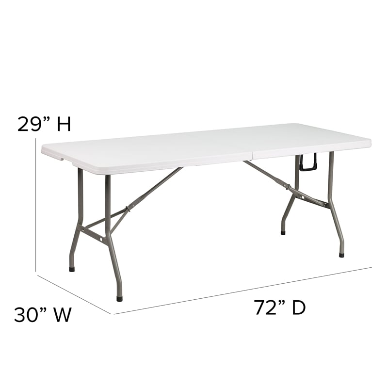 10' x 10' White Pop Up Canopy Tent and 6 Ft. Bi-Fold Table with Carrying Handle