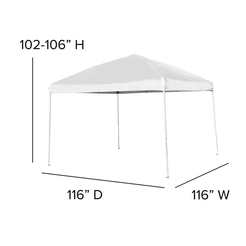 10' x 10' White Pop Up Canopy Tent and 6 Ft. Bi-Fold Table with Carrying Handle