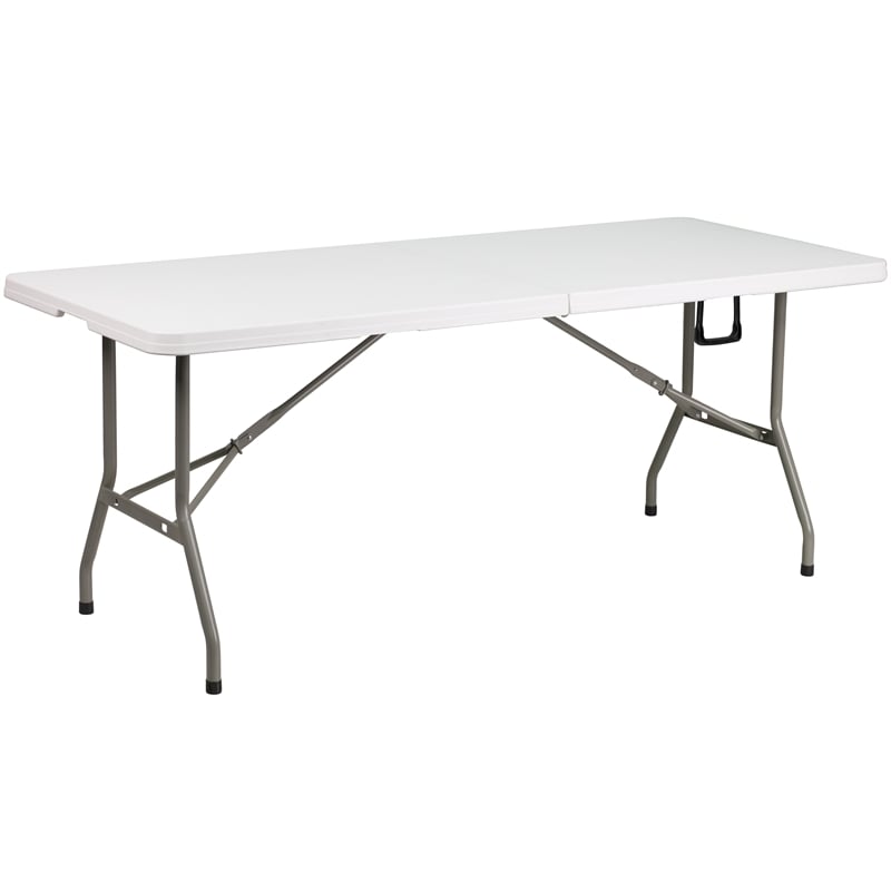 10' x 10' White Pop Up Canopy Tent and 6 Ft. Bi-Fold Table with Carrying Handle
