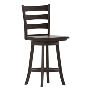 Commercial Wooden Swivel Counter Height Stool in Gray Wash Walnut