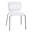 Commercial Grade 770 LB. Capacity Plastic Stack Chair with Lumbar Support-White