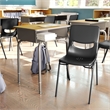 Maple/Silvr Student Desk with Open Front Metal Book Box & Blk Flex Comfort Chair