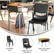 Maple/Silvr Student Desk with Open Front Metal Book Box & Blk Flex Comfort Chair