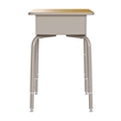 Maple/Silvr Student Desk with Open Front Metal Book Box & Blk Flex Comfort Chair