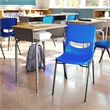Maple/Slvr Student Desk with Open Front Metal Book Box & Navy Flex Comfort Chair