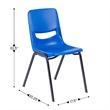Maple/Slvr Student Desk with Open Front Metal Book Box & Navy Flex Comfort Chair