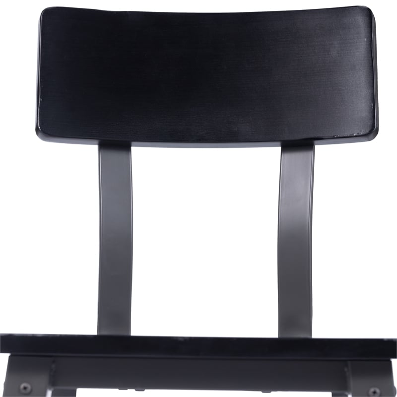 2 Pack Commercial Rustic Black Industrial Style Wood Dining Chair
