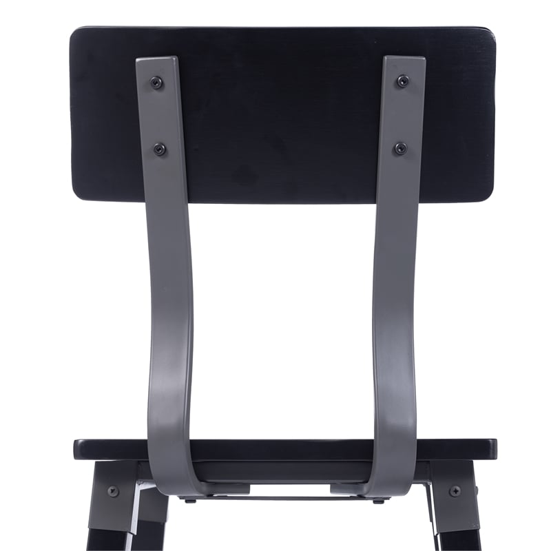 2 Pack Commercial Rustic Black Industrial Style Wood Dining Chair