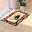 Wandering Bear and Cub Rustic Olefin Area Rug in Brown - Jute Backing - 2' x 3'