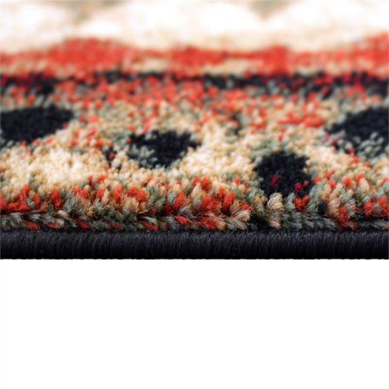 Wandering Bear and Cub Rustic Olefin Area Rug in Brown - Jute Backing - 2' x 3'