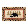 Wandering Bear and Cub Rustic Olefin Area Rug in Brown - Jute Backing - 2' x 3'