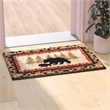 Wandering Bear and Cub Rustic Olefin Area Rug in Brown - Jute Backing - 2' x 3'