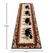 Wandering Bear and Cub Rustic Olefin Area Rug in Brown - Jute Backing - 2' x 7'
