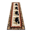 Wandering Bear and Cub Rustic Olefin Area Rug in Brown - Jute Backing - 2' x 7'