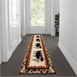 Wandering Bear and Cub Rustic Olefin Area Rug in Brown - Jute Backing - 2' x 7'